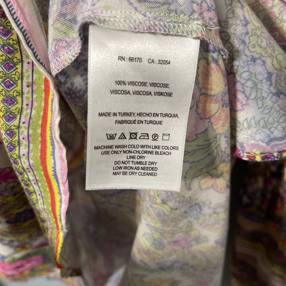 Anthropologie Maeve Ceresco Tunic Top Peasant Boho Floral Striped Cottagecore XL - Picture 7 of 9